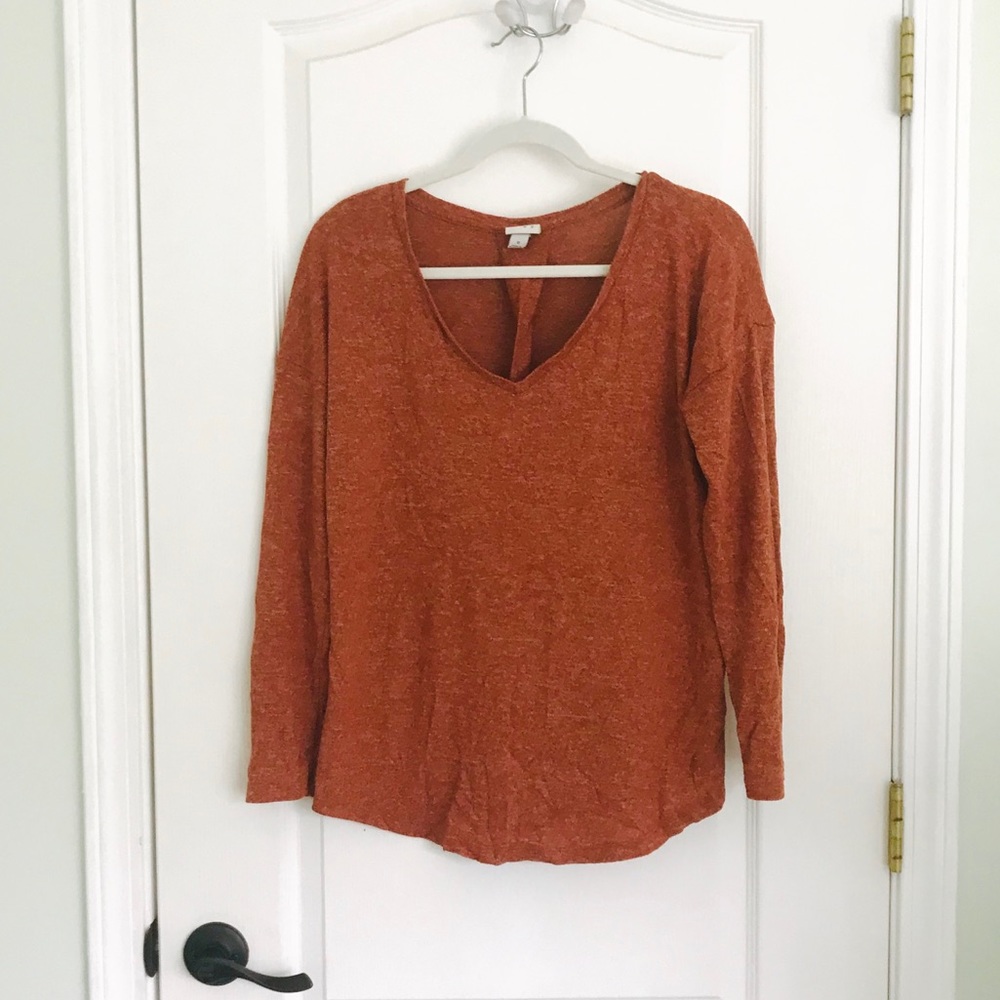 Burnt orange long sleeve tee